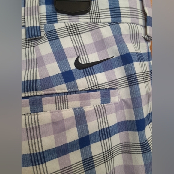 Nike Mens Stripe Golf Shorts Blue Purple Stripe Size 32 M - Picture 4 of 5